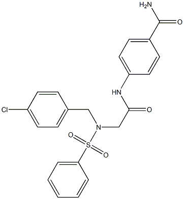 4-({[[(4-chlorophenyl)methyl](phenylsulfonyl)amino]acetyl}amino)benzamide 结构式