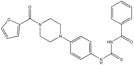 N-benzoyl-N'-{4-[4-(2-furoyl)-1-piperazinyl]phenyl}thiourea Structure
