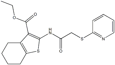 ethyl 2-{[(2-pyridinylsulfanyl)acetyl]amino}-4,5,6,7-tetrahydro-1-benzothiophene-3-carboxylate Structure