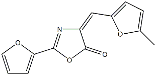2-(2-furyl)-4-[(5-methyl-2-furyl)methylene]-1,3-oxazol-5(4H)-one,,结构式
