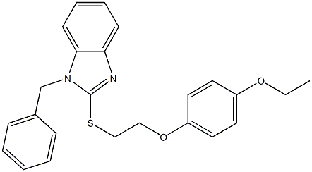 1-benzyl-2-{[2-(4-ethoxyphenoxy)ethyl]sulfanyl}-1H-benzimidazole,,结构式