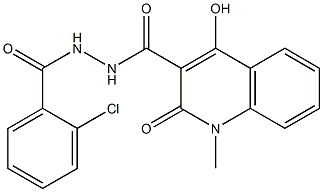 N'-[(2-chlorophenyl)carbonyl]-4-hydroxy-1-methyl-2-oxo-1,2-dihydroquinoline-3-carbohydrazide Struktur