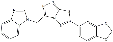 1-{[6-(1,3-benzodioxol-5-yl)[1,2,4]triazolo[3,4-b][1,3,4]thiadiazol-3-yl]methyl}-1H-benzimidazole Structure