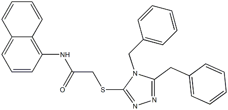 2-[(4,5-dibenzyl-4H-1,2,4-triazol-3-yl)sulfanyl]-N-(1-naphthyl)acetamide 化学構造式