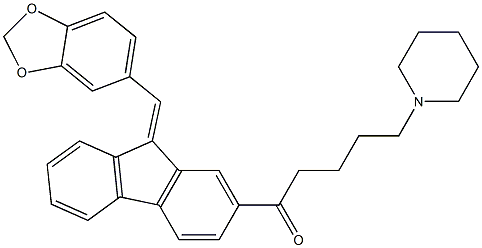 1-[9-(1,3-benzodioxol-5-ylmethylene)-9H-fluoren-2-yl]-5-(1-piperidinyl)-1-pentanone Structure