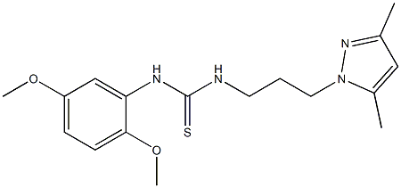 N-(2,5-dimethoxyphenyl)-N'-[3-(3,5-dimethyl-1H-pyrazol-1-yl)propyl]thiourea Structure