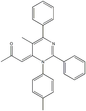 1-(5-methyl-3-(4-methylphenyl)-2,6-diphenyl-4(3H)-pyrimidinylidene)acetone Structure