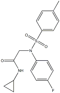 N-cyclopropyl-2-{4-fluoro[(4-methylphenyl)sulfonyl]anilino}acetamide,,结构式