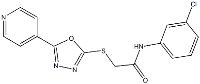 N-(3-chlorophenyl)-2-{[5-(4-pyridinyl)-1,3,4-oxadiazol-2-yl]thio}acetamide 结构式