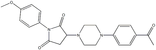 3-[4-(4-acetylphenyl)piperazin-1-yl]-1-(4-methoxyphenyl)pyrrolidine-2,5-dione 化学構造式