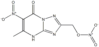 6-nitro-2-({nitrooxy}methyl)-5-methyl[1,2,4]triazolo[1,5-a]pyrimidin-7(4H)-one 化学構造式