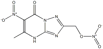 6-nitro-2-({nitrooxy}methyl)-5-methyl[1,2,4]triazolo[1,5-a]pyrimidin-7(4H)-one,,结构式