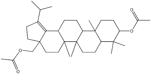3a-[(acetyloxy)methyl]-1-isopropyl-5a,5b,8,8,11a-pentamethyl-3,3a,4,5,5a,5b,6,7,7a,8,9,10,11,11a,11b,12,13,13a-octadecahydro-2H-cyclopenta[a]chrysen-9-yl acetate,,结构式
