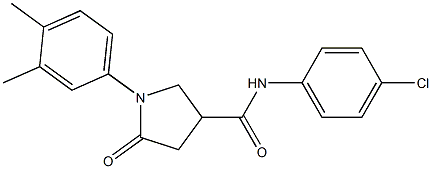 N-(4-chlorophenyl)-1-(3,4-dimethylphenyl)-5-oxo-3-pyrrolidinecarboxamide Structure