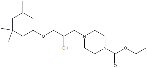 ethyl 4-{2-hydroxy-3-[(3,3,5-trimethylcyclohexyl)oxy]propyl}-1-piperazinecarboxylate Struktur