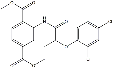 dimethyl 2-{[2-(2,4-dichlorophenoxy)propanoyl]amino}terephthalate,,结构式