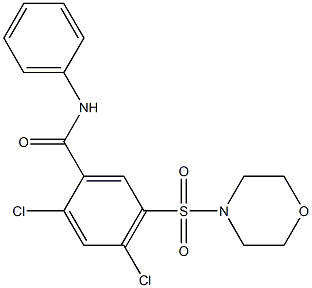 2,4-dichloro-5-(4-morpholinylsulfonyl)-N-phenylbenzamide 化学構造式