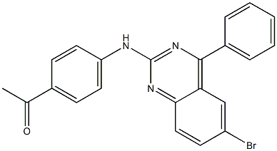 1-{4-[(6-bromo-4-phenyl-2-quinazolinyl)amino]phenyl}ethanone Structure