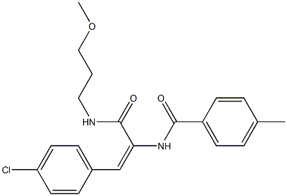 N-(2-(4-chlorophenyl)-1-{[(3-methoxypropyl)amino]carbonyl}vinyl)-4-methylbenzamide,,结构式