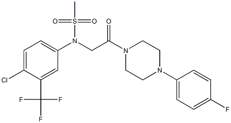 N-[4-chloro-3-(trifluoromethyl)phenyl]-N-{2-[4-(4-fluorophenyl)-1-piperazinyl]-2-oxoethyl}methanesulfonamide 化学構造式