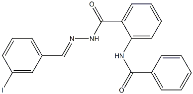 N-(2-{[2-(3-iodobenzylidene)hydrazino]carbonyl}phenyl)benzamide Struktur