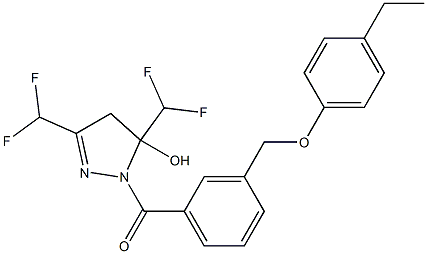 3,5-bis(difluoromethyl)-1-{3-[(4-ethylphenoxy)methyl]benzoyl}-4,5-dihydro-1H-pyrazol-5-ol Structure