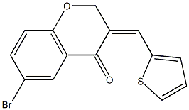 6-bromo-3-(2-thienylmethylene)-2,3-dihydro-4H-chromen-4-one,,结构式