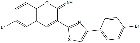 6-bromo-3-[4-(4-bromophenyl)-1,3-thiazol-2-yl]-2H-chromen-2-imine Structure