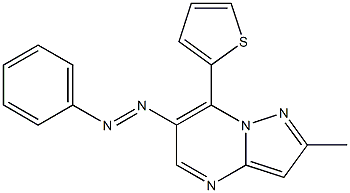 2-methyl-6-(phenyldiazenyl)-7-(2-thienyl)pyrazolo[1,5-a]pyrimidine,,结构式