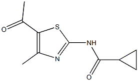 N-(5-acetyl-4-methyl-1,3-thiazol-2-yl)cyclopropanecarboxamide Struktur