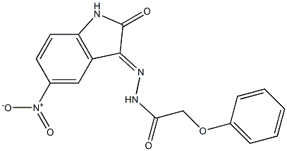 N'-{5-nitro-2-oxo-1,2-dihydro-3H-indol-3-ylidene}-2-phenoxyacetohydrazide Structure