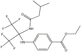 ethyl 4-{[2,2,2-trifluoro-1-[(3-methylbutanoyl)amino]-1-(trifluoromethyl)ethyl]amino}benzoate|