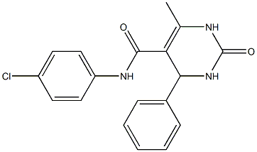 N-(4-chlorophenyl)-6-methyl-2-oxo-4-phenyl-1,2,3,4-tetrahydro-5-pyrimidinecarboxamide 化学構造式