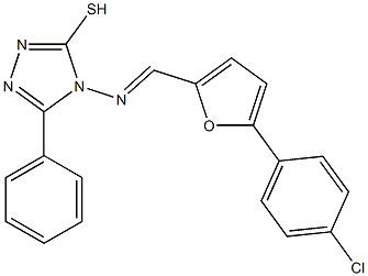 4-({[5-(4-chlorophenyl)-2-furyl]methylene}amino)-5-phenyl-4H-1,2,4-triazol-3-yl hydrosulfide Structure