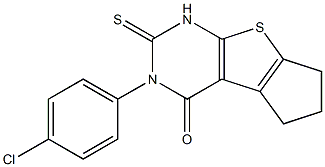 3-(4-chlorophenyl)-2-thioxo-1,2,3,5,6,7-hexahydro-4H-cyclopenta[4,5]thieno[2,3-d]pyrimidin-4-one,,结构式