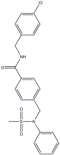 N-(4-chlorobenzyl)-4-{[(methylsulfonyl)anilino]methyl}benzamide Struktur