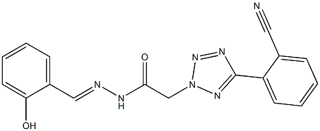 2-[5-(2-cyanophenyl)-2H-tetraazol-2-yl]-N'-(2-hydroxybenzylidene)acetohydrazide,,结构式