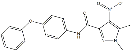 4-nitro-1,5-dimethyl-N-(4-phenoxyphenyl)-1H-pyrazole-3-carboxamide Structure