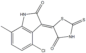  4-chloro-7-methyl-3-(4-oxo-2-thioxo-1,3-thiazolidin-5-ylidene)-1,3-dihydro-2H-indol-2-one