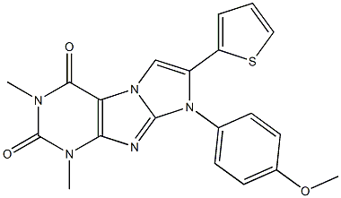 8-(4-methoxyphenyl)-1,3-dimethyl-7-(2-thienyl)-1H-imidazo[2,1-f]purine-2,4(3H,8H)-dione Structure