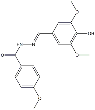 N'-(4-hydroxy-3,5-dimethoxybenzylidene)-4-methoxybenzohydrazide,,结构式