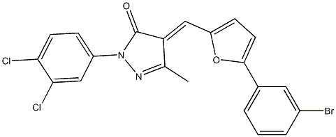 4-{[5-(3-bromophenyl)-2-furyl]methylene}-2-(3,4-dichlorophenyl)-5-methyl-2,4-dihydro-3H-pyrazol-3-one Structure