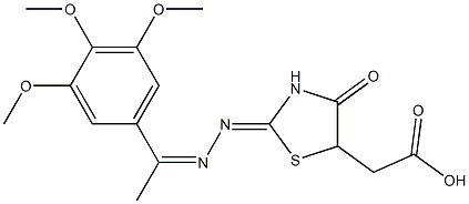 (4-oxo-2-{[1-(3,4,5-trimethoxyphenyl)ethylidene]hydrazono}-1,3-thiazolidin-5-yl)acetic acid Structure