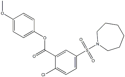 4-methoxyphenyl 5-(1-azepanylsulfonyl)-2-chlorobenzoate Structure