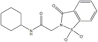 N-cyclohexyl-2-(1,1-dioxido-3-oxo-1,2-benzisothiazol-2(3H)-yl)acetamide 化学構造式