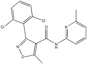 3-(2,6-dichlorophenyl)-5-methyl-N-(6-methylpyridin-2-yl)isoxazole-4-carboxamide Struktur