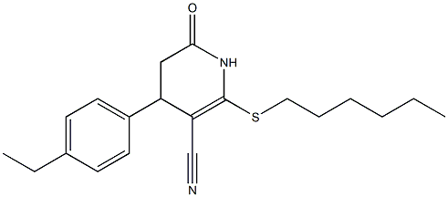 4-(4-ethylphenyl)-2-(hexylsulfanyl)-6-oxo-1,4,5,6-tetrahydro-3-pyridinecarbonitrile Structure