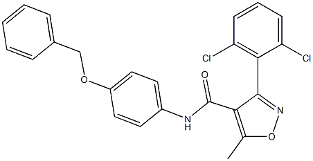N-[4-(benzyloxy)phenyl]-3-(2,6-dichlorophenyl)-5-methyl-4-isoxazolecarboxamide Structure