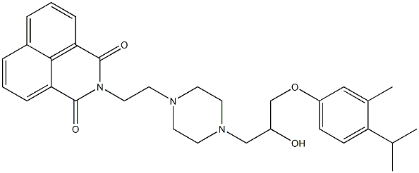 2-(2-{4-[2-hydroxy-3-(4-isopropyl-3-methylphenoxy)propyl]piperazin-1-yl}ethyl)-1H-benzo[de]isoquinoline-1,3(2H)-dione,,结构式