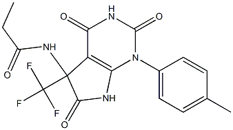  N-[1-(4-methylphenyl)-2,4,6-trioxo-5-(trifluoromethyl)-2,3,4,5,6,7-hexahydro-1H-pyrrolo[2,3-d]pyrimidin-5-yl]propanamide